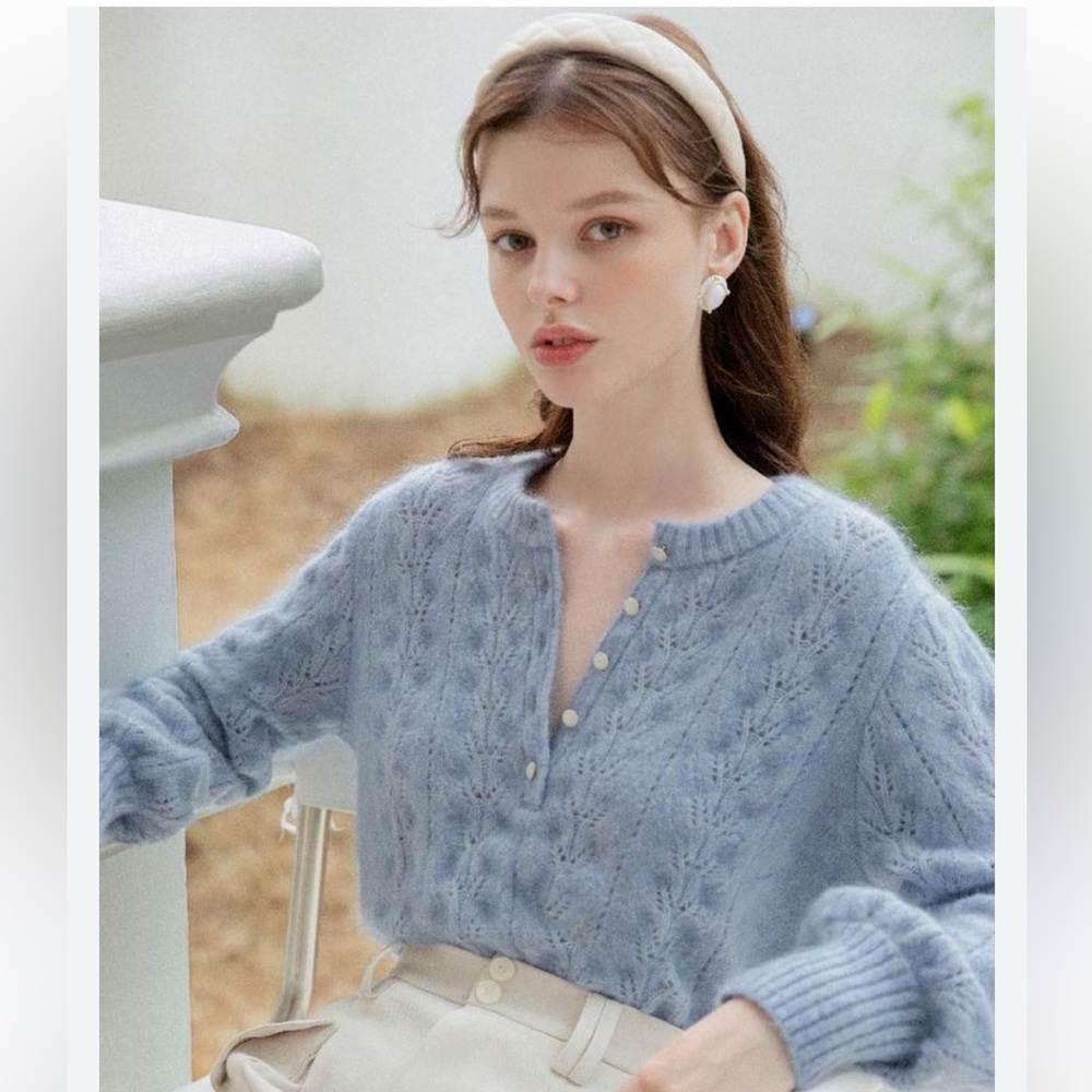 Petite Studio Paisley Mohair Sweater - XS